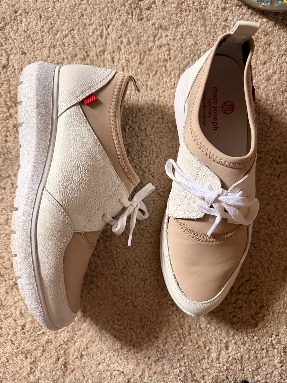 Marc Joseph New York Alaska St Leather Sneakers Cream White Women’s 8